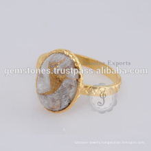 Wholesale Natural Vermeil Gold Sterling Silver Bezel Gemstone Ring Jewelry Manufacturer And Supplier